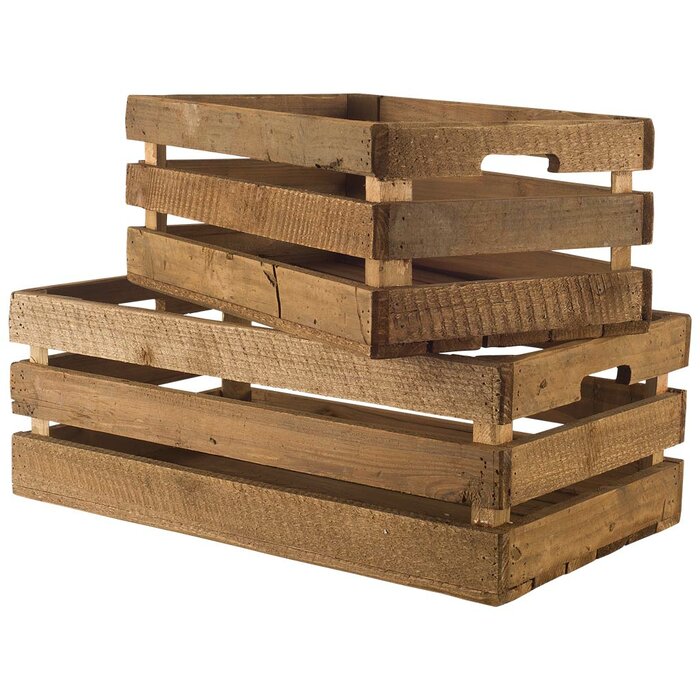 Gracie Oaks Wood Crate Set Wayfair